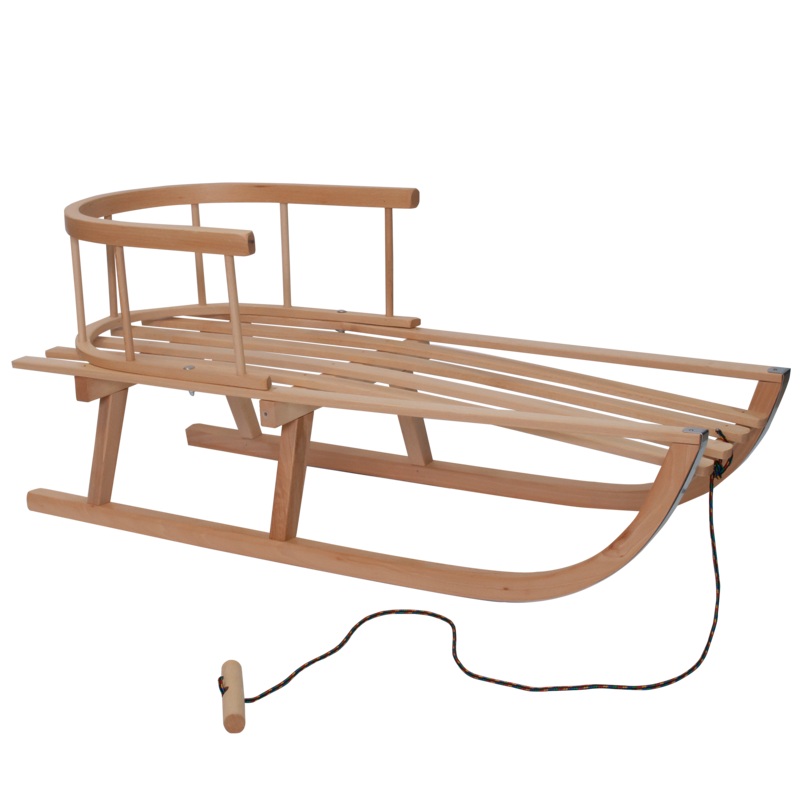 Wooden Sled with Backrest – Drewniane Sanki z Oparciem | GB-001