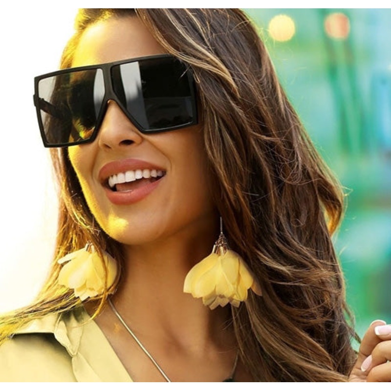 Yellow Long Satin Flower Petal Earrings | E99026