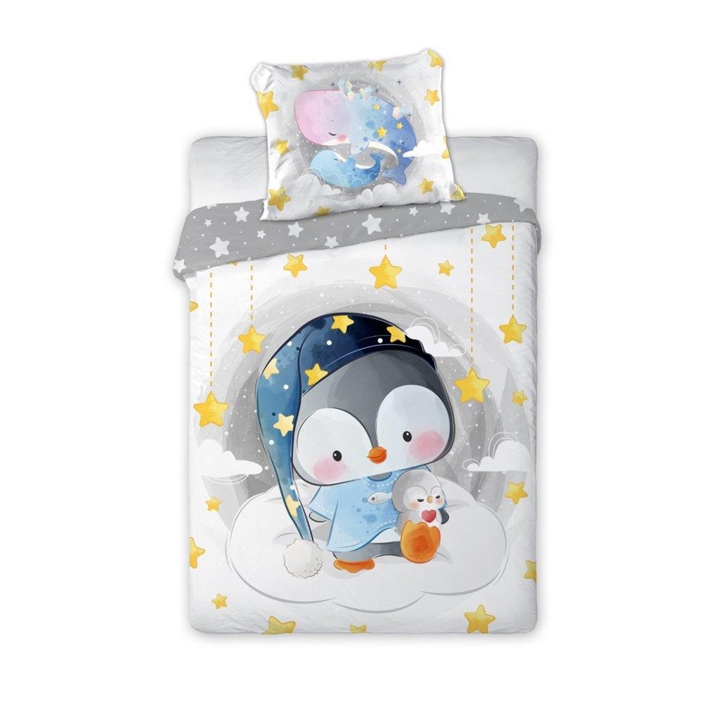 100% Cotton Kids’ Duvet Set with Little Penguin – 100 x 135 cm | FAR-094