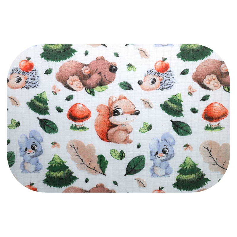 100% Cotton White Baby Swaddle with Multicolor Print – Pielucha | TD-6919