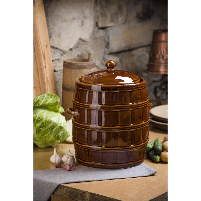 25 Liters Stoneware Pickling Crock Pot with Lid – Kamionka | KR-25
