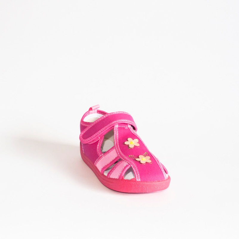 AC Pink School Slippers with Flowers Print | 626/21-P