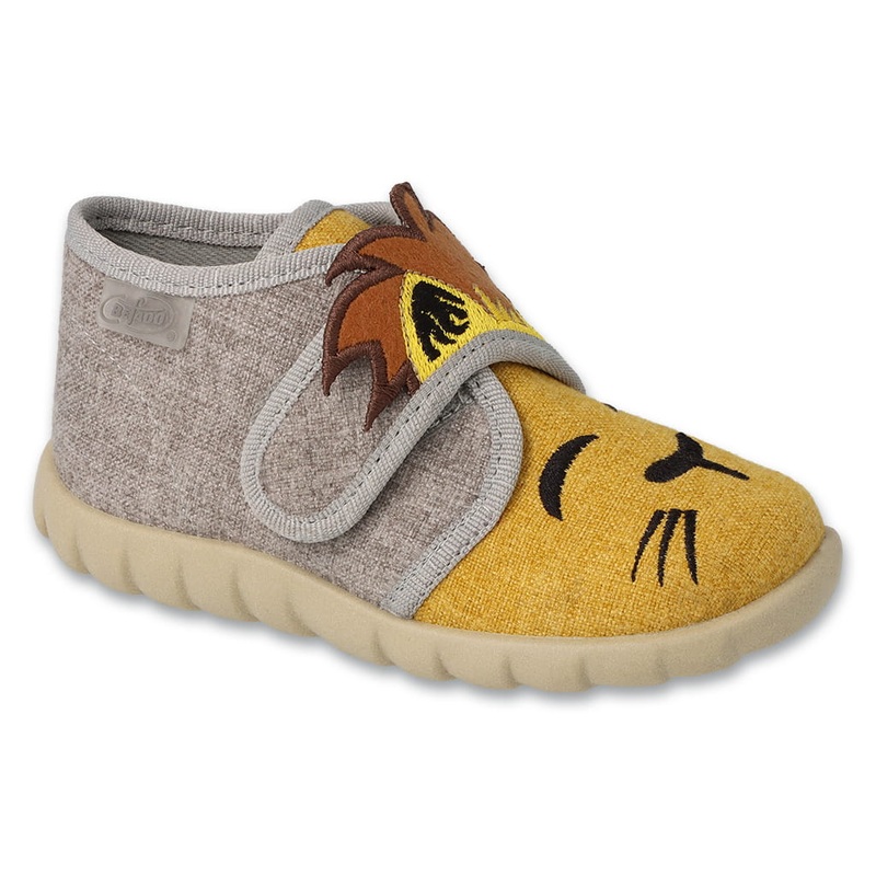 Befado Mustard Daycare Slippers / Sneakers with Lion Pattern FLEXI | 465P109