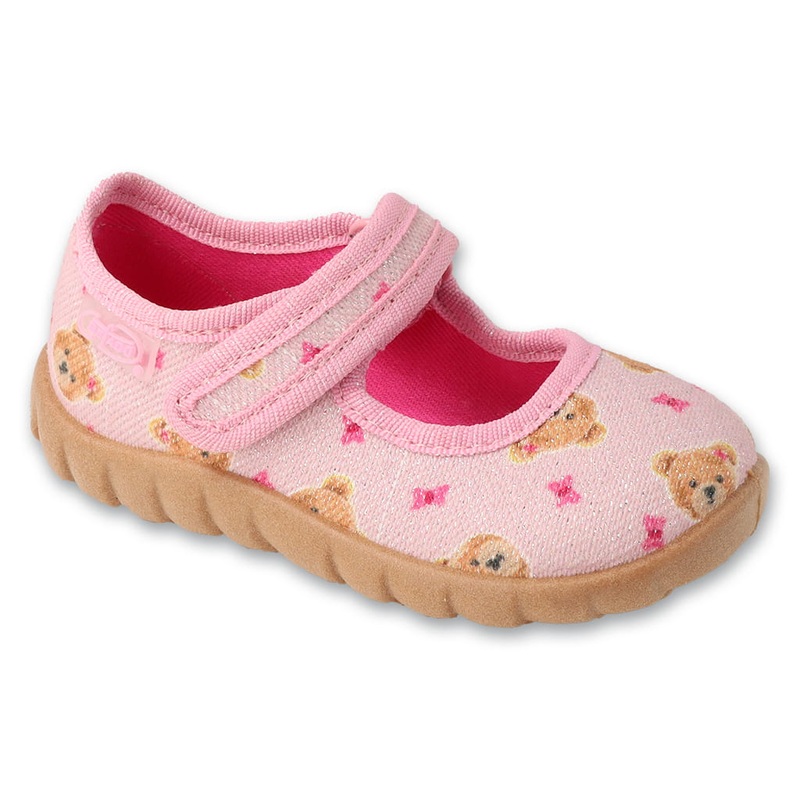 Befado Pink Daycare Slippers / Sneakers with Bear Pattern – FLEXI | 460P018