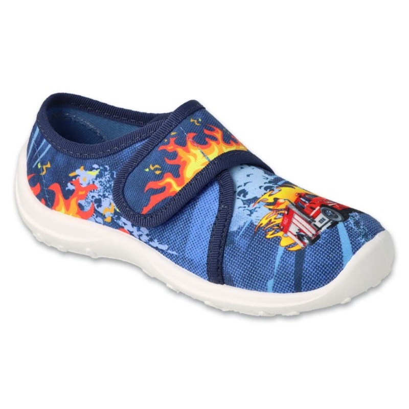 Befado Dark Blue Daycare Slippers with Firetruck Print / Sneakers – BOOGY | 660X153