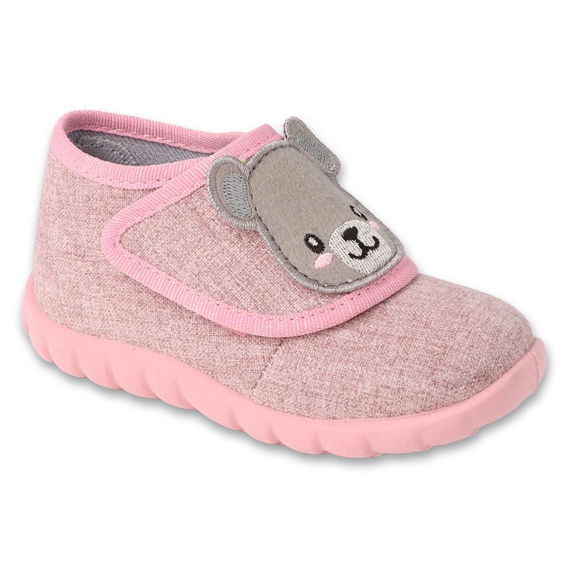 Befado Pink Daycare Slippers / Sneakers with Bear Patch – HONEY | 454P037