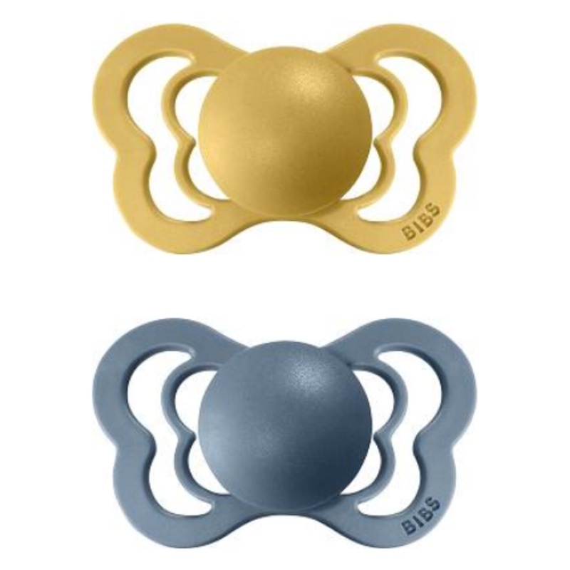 Bibs Dummy Couture Mustard & Petrol 2 Natural Rubber Latex