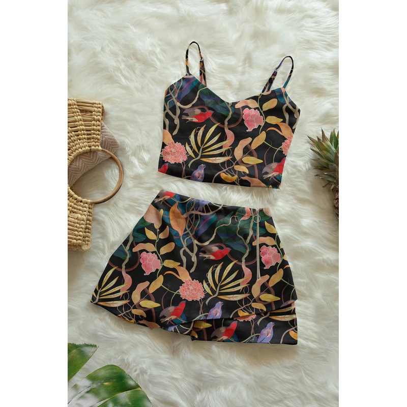 Antonella Crop Top & Shorts Set M