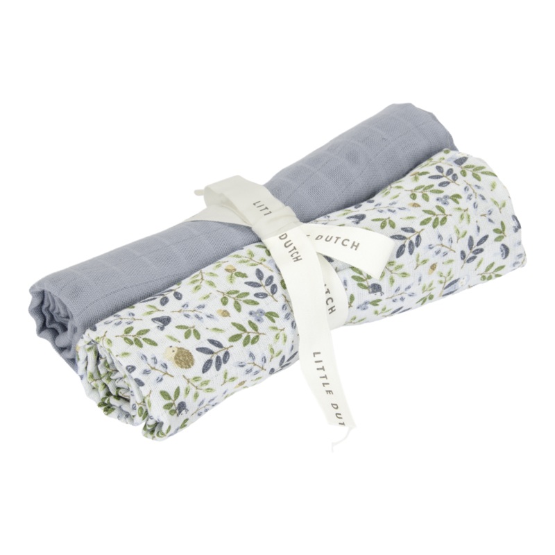 Swaddles muslin 70 x 70 cm Forest Adventure & Denim Blue
