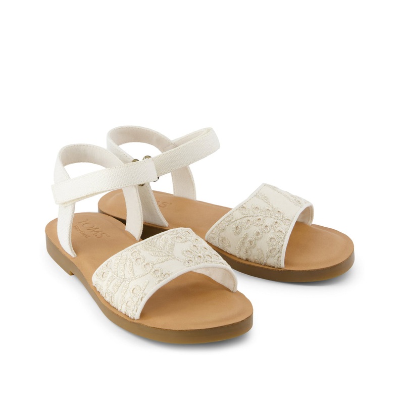 Tiny Remi Ankle Strap Sandal – Egret Botanical Eyelet 19.5