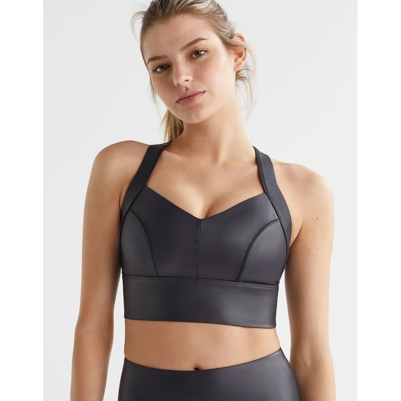Shadow High-Shine Sports Bra in Black XS