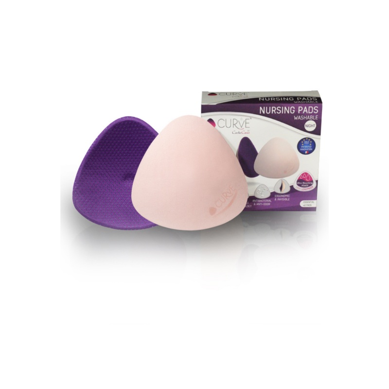 2 Curve Night Washable Nursing Pads