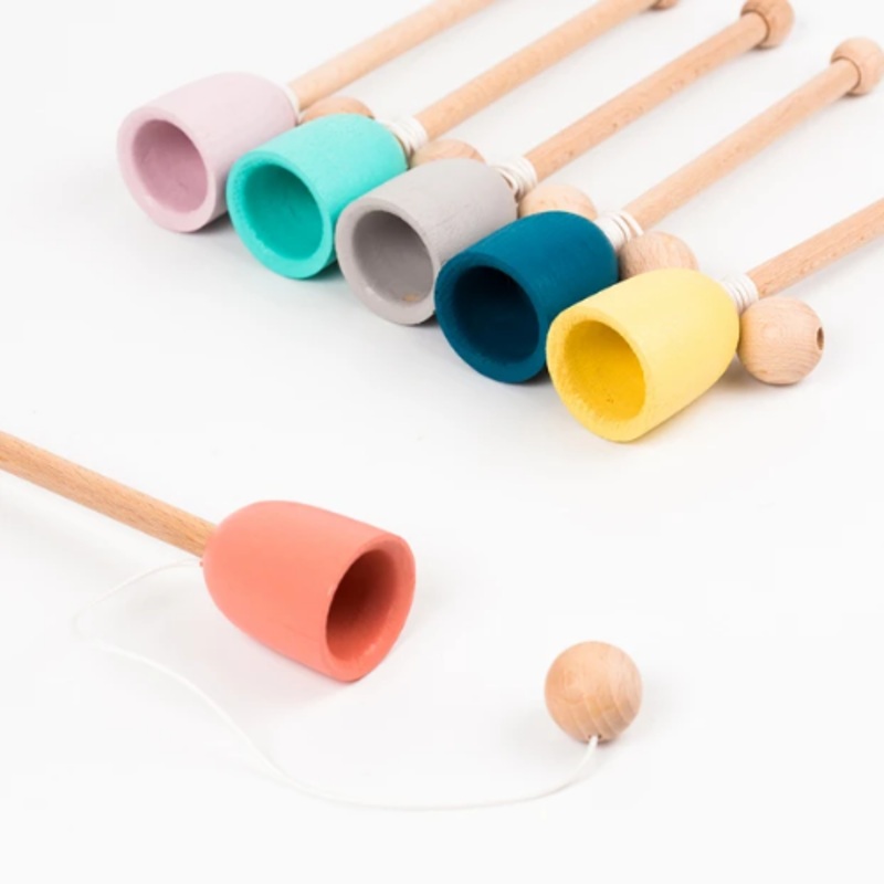 Wooden Cup & Ball in various colours Blue