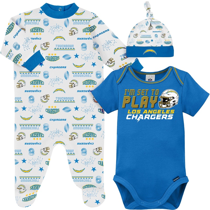 3-Piece Baby Boys Chargers Bodysuit, Sleep ‘N Play & Cap Set