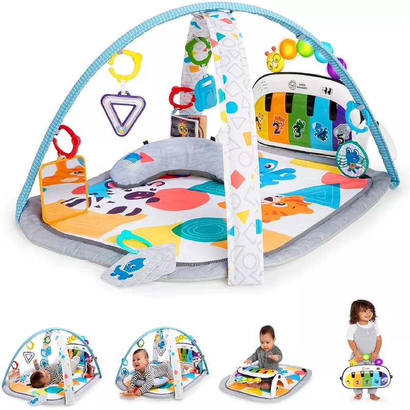 4-in-1 Kickin’ Tunes Music and Language Play Gym and Piano Tummy Time Activity Mat