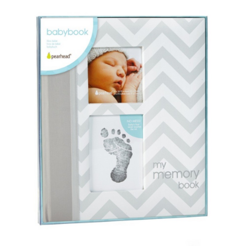 Chevron Babybook – Grey