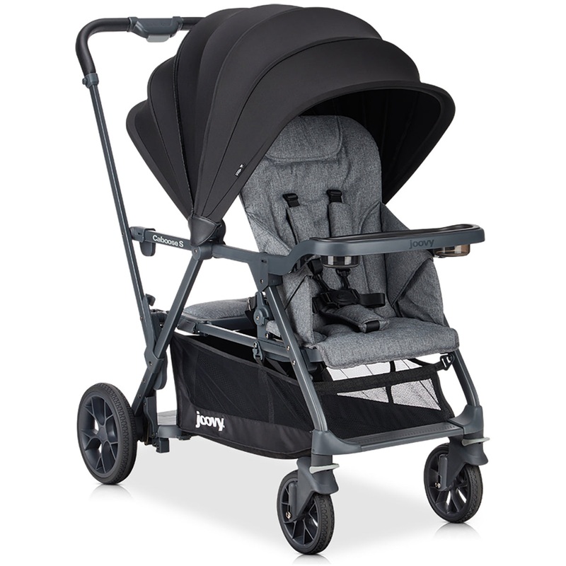 Joovy Caboose S with 1 Seat Sit And Stand Double Stroller – – Grey Melange