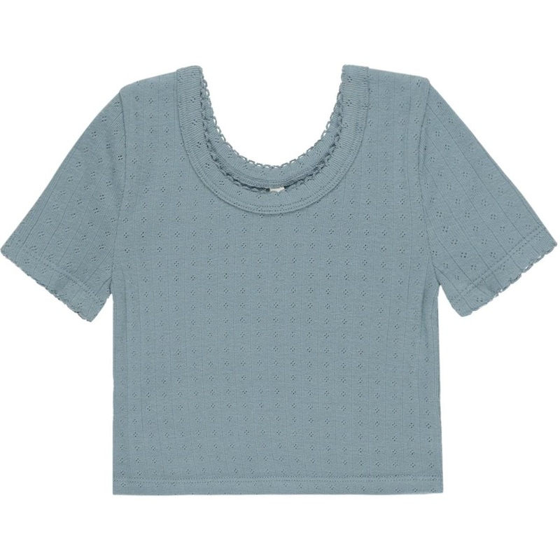 Rylee + Cru Pointelle Tee || Ocean