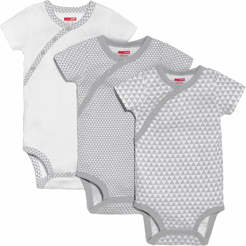 Skip Hop Petite Triangles 3-Pack Short Sleeve Bodysuits – Grey (Newborn)