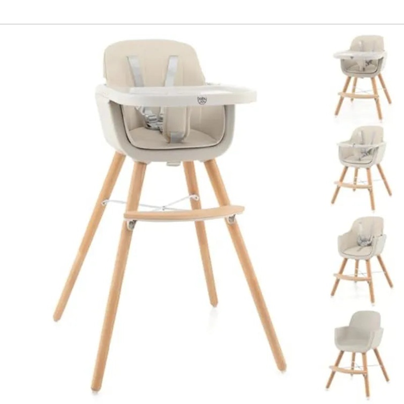 3-in-1 Convertible Wooden High Chair