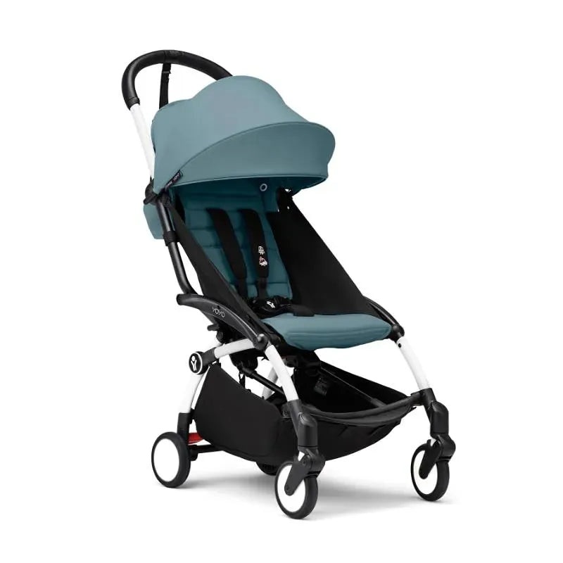 YOYO3 Stroller White Frame 6+ Bundle – Aqua (Floor Model)