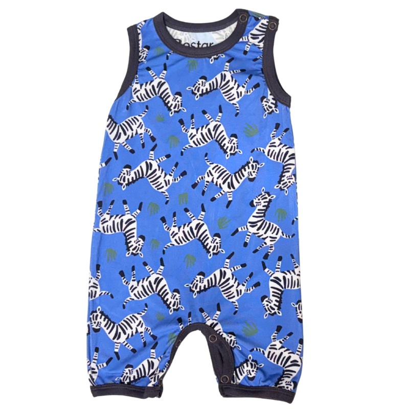 Bestaroo – Sleeveless Shortall Romper – Zebra Blue