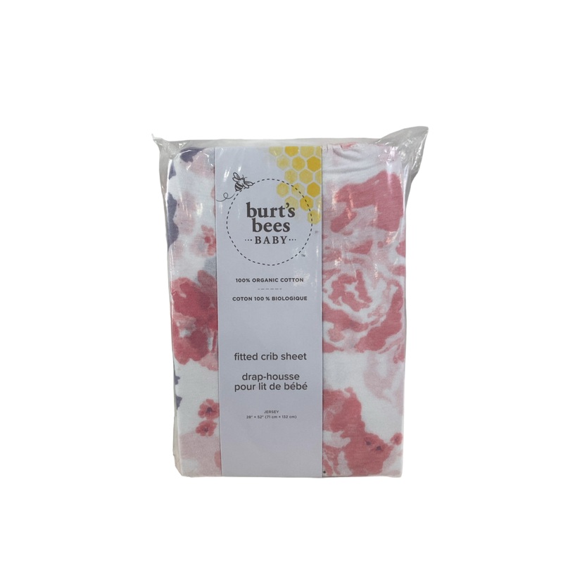 Burt’s Bees Baby Fitted Crib Sheet, Spring Roses, 28″ x 52″