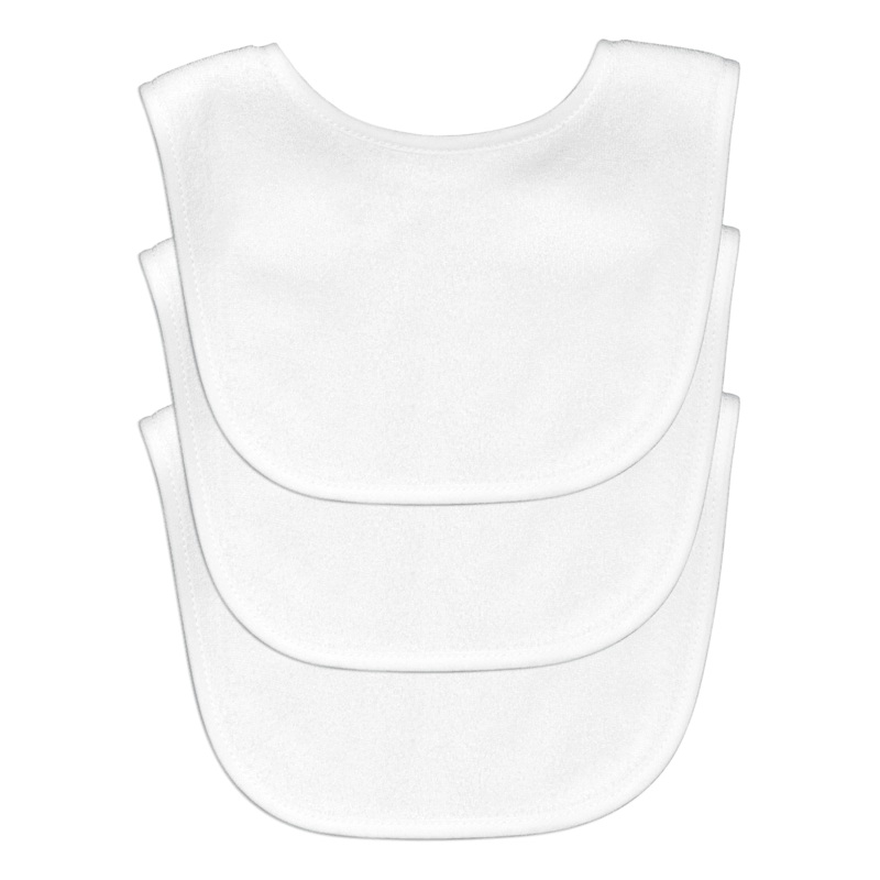 Green Sprouts Waterproof Absorbent Bib 3-Pack, White (Stage 1)