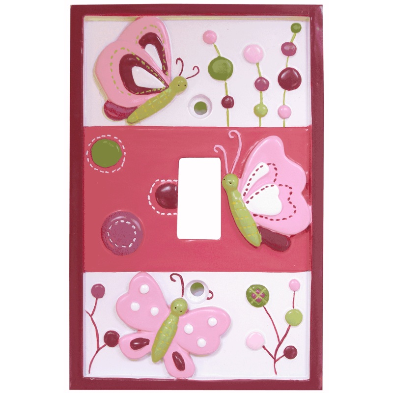 Lambs & Ivy Raspberry Swirl Switch Plate Cover