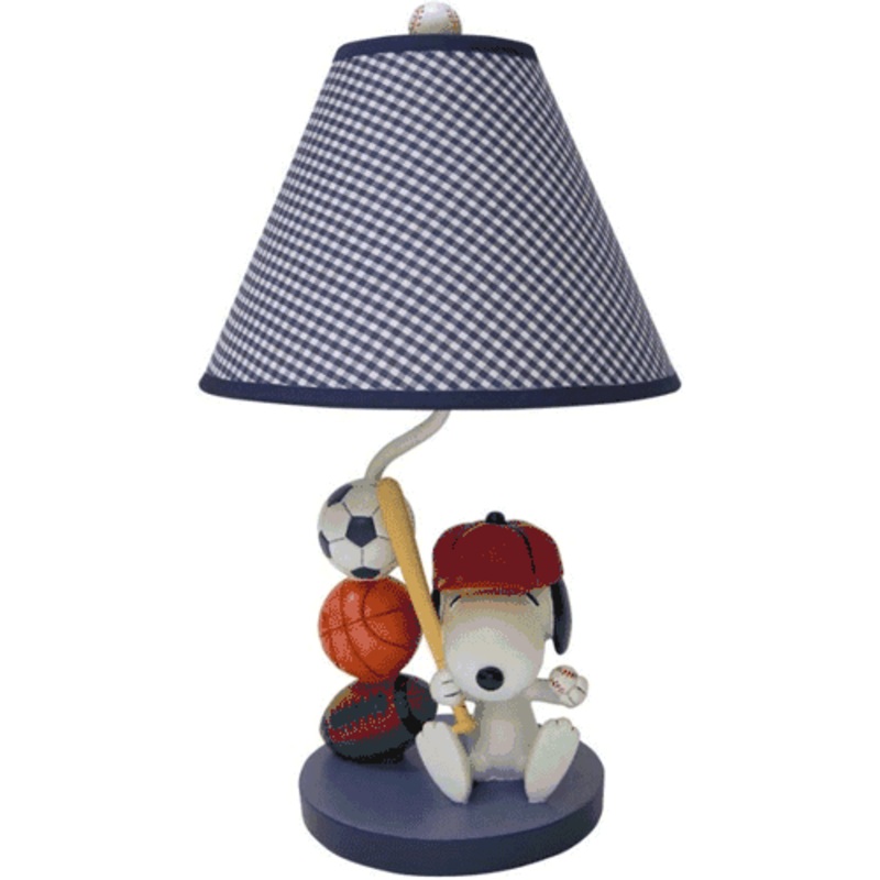 Lambs & Ivy Team Snoopy Lamp with Shade & Bulb