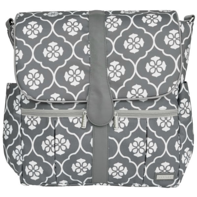 JJ Cole Backpack Diaper Bag  – Gray Floret