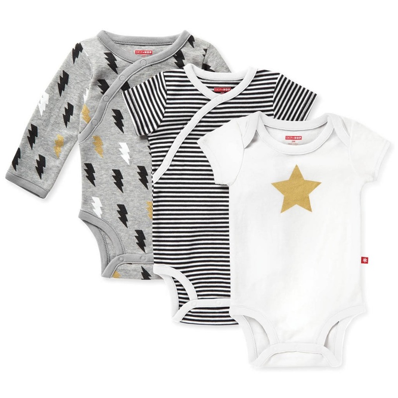 Skip Hop Star-Struck Bodysuit, 3-Pack – Grey (Newborn)