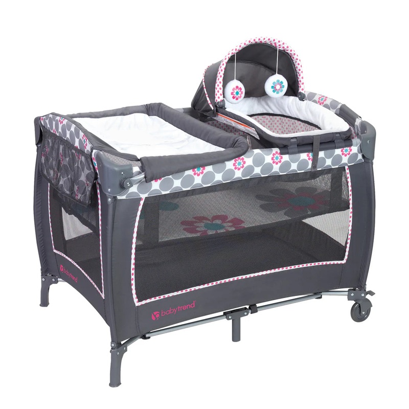 Baby Trend Lil Snooze Deluxe 2 Nursery Center With Changing Table-Daisy Dots
