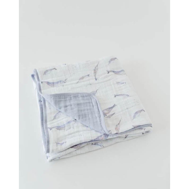 Little Unicorn Cotton Muslin Quilt – Narwhal