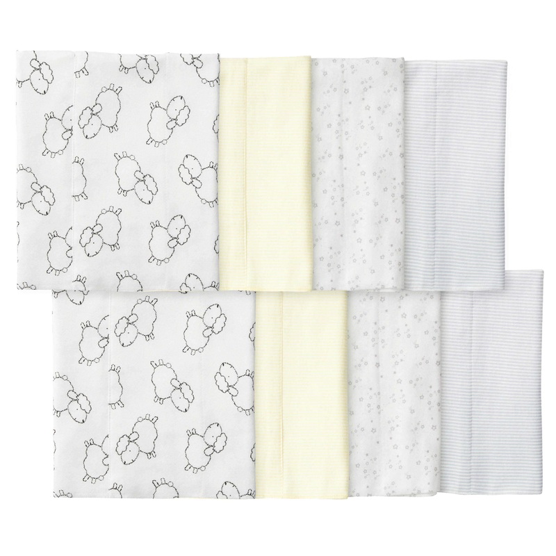 8-Pack Baby Neutral Sheep Burp Cloths