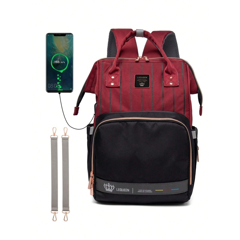 Burgundy LeQueen Baby Diaper Bag – 4th Gold New Generation