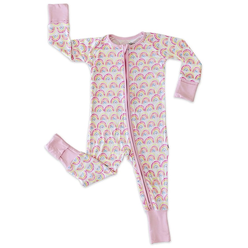 Little Sleepies Bamboo Convertible Romper / Sleeper – Pastel Rainbows, 18 – 24 months
