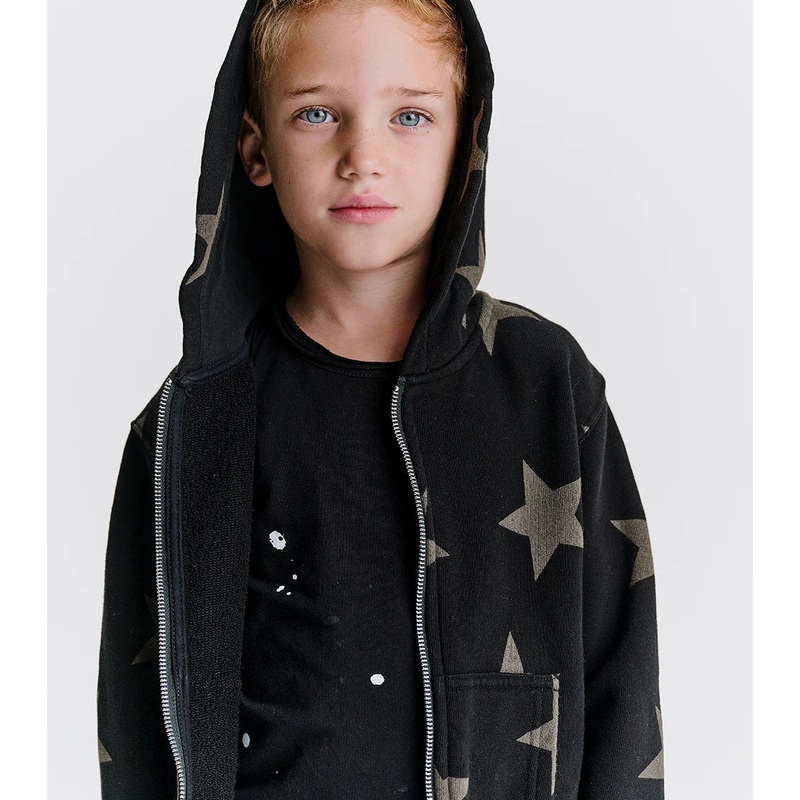 Star Zip Hoodie – Black