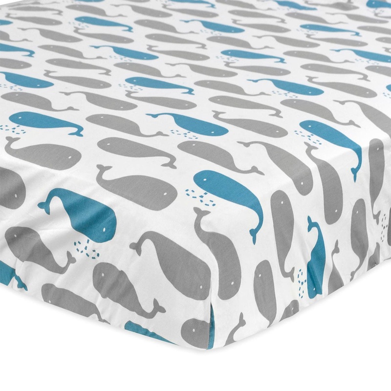 Just Born Crib Sheet – High Seas Whales