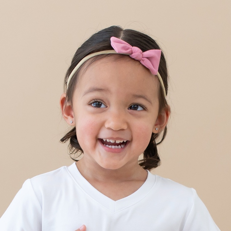 Tiny Nylon Bow in Apple Blossom