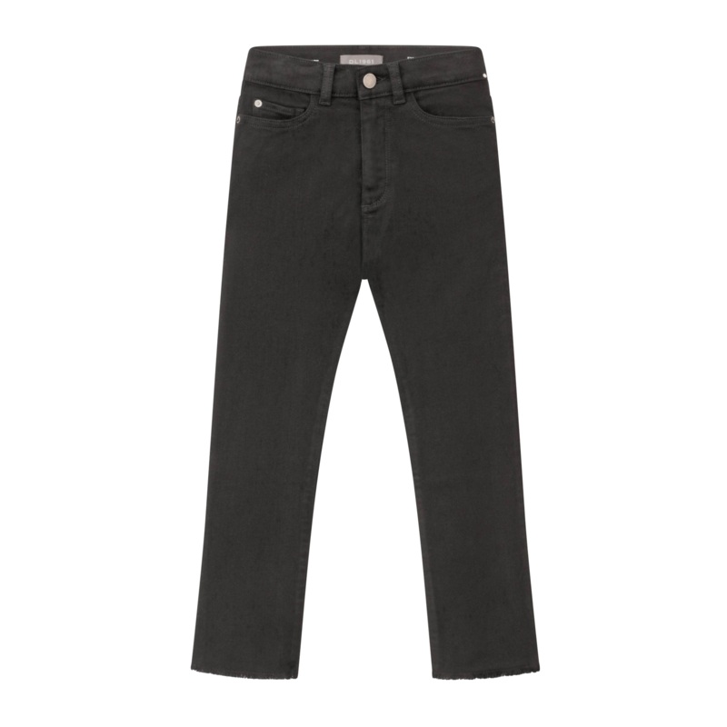 Emie High Rise Straight – Black Peached Raw