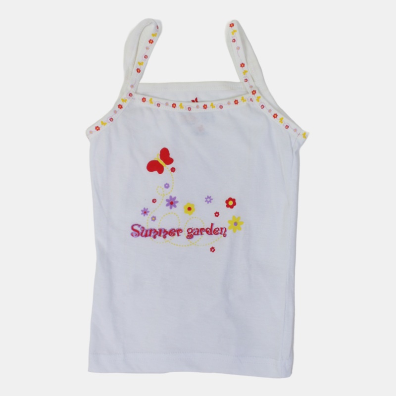Girls Sleeveless Undershirt  White