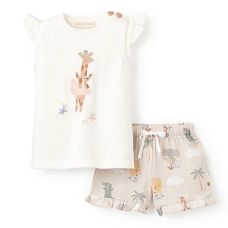 Knit Short Set – Giraffe