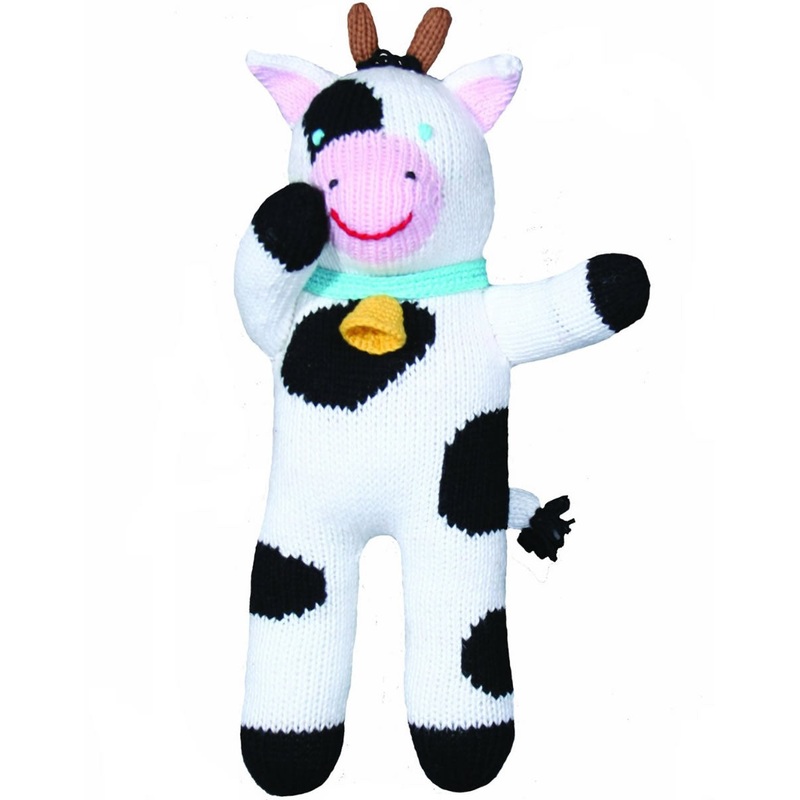 Zubels Cow Cowleen 12″ Hand-Knit Doll