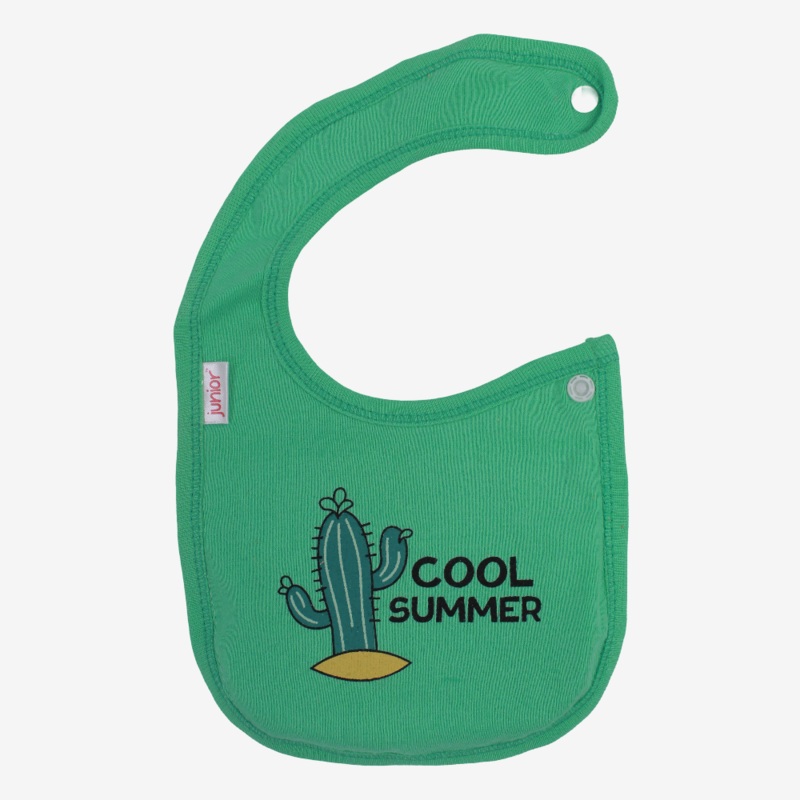 Baby Cotton Bib  Mint with “Cool Summer” Design