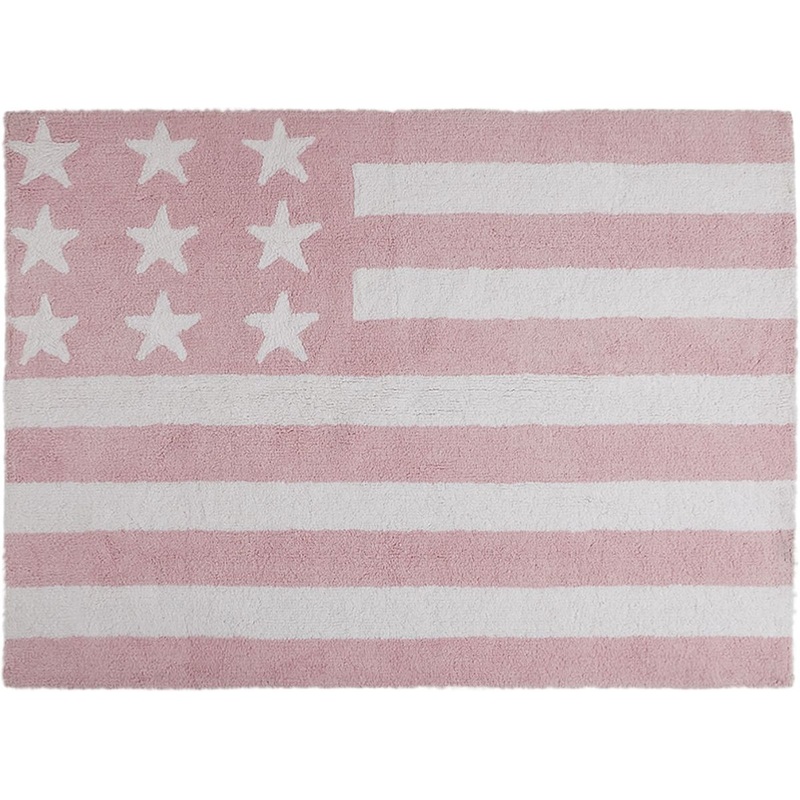 Lorena Canals Flag Rug, USA – Baby Pink (4′ x 5′ 3″)