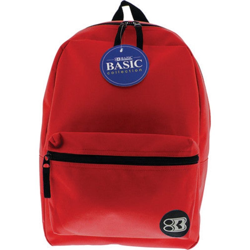 BAZIC 16″ Basic Backpack, Red