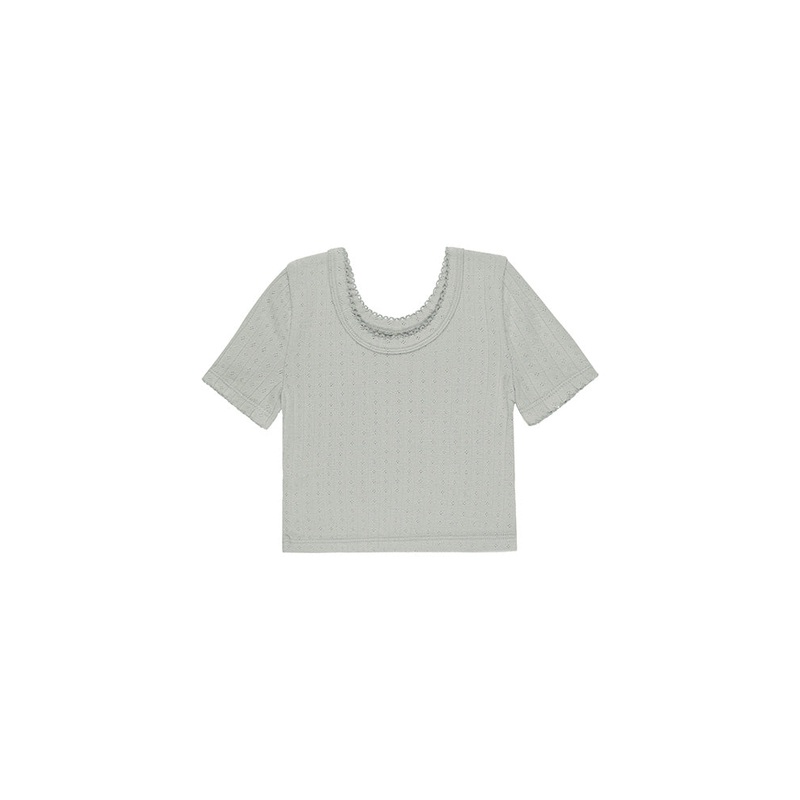 Pointelle Tee – Seafoam