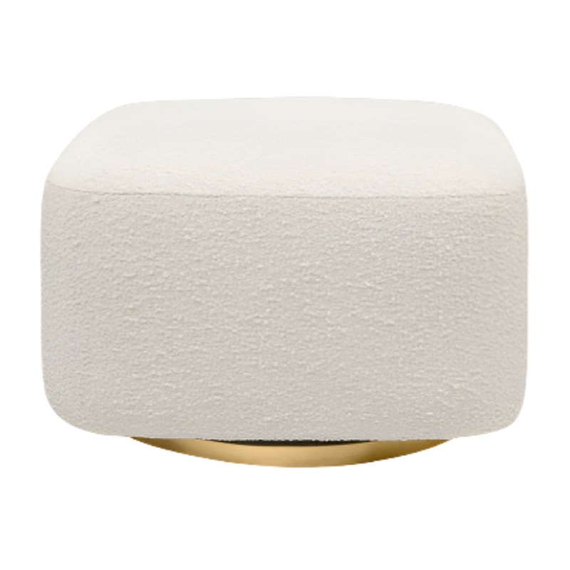 Babyletto Kiwi Gliding Ottoman, Ivory Boucle, Gold Base