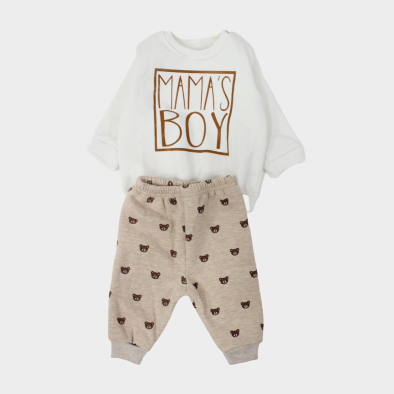 Mama’s Lovely Boy Long-Sleeved Fleeced Pajama